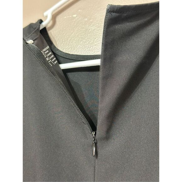 NWOT Albion Going Places Nylon Dress Black Cap Sleeves Drawstring Waist Women's - Picture 14 of 14